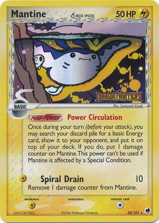 Mantine (20/101) (Delta Species) (Stamped) [EX: Dragon Frontiers] | Mega City Incorporated