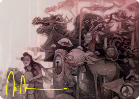 March of Burgeoning Life Art Card (Gold-Stamped Signature) [Kamigawa: Neon Dynasty Art Series] | Mega City Incorporated