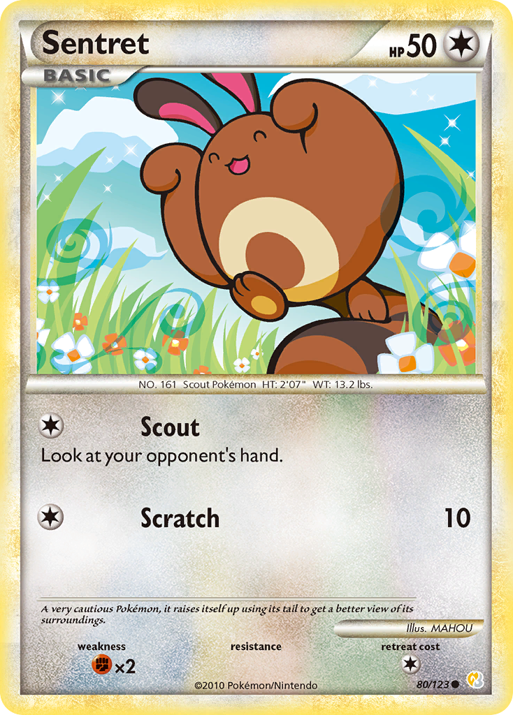 Sentret (80/123) [HeartGold & SoulSilver: Base Set] | Mega City Incorporated