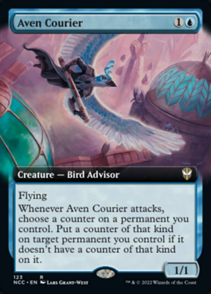 Aven Courier (Extended Art) [Streets of New Capenna Commander] | Mega City Incorporated