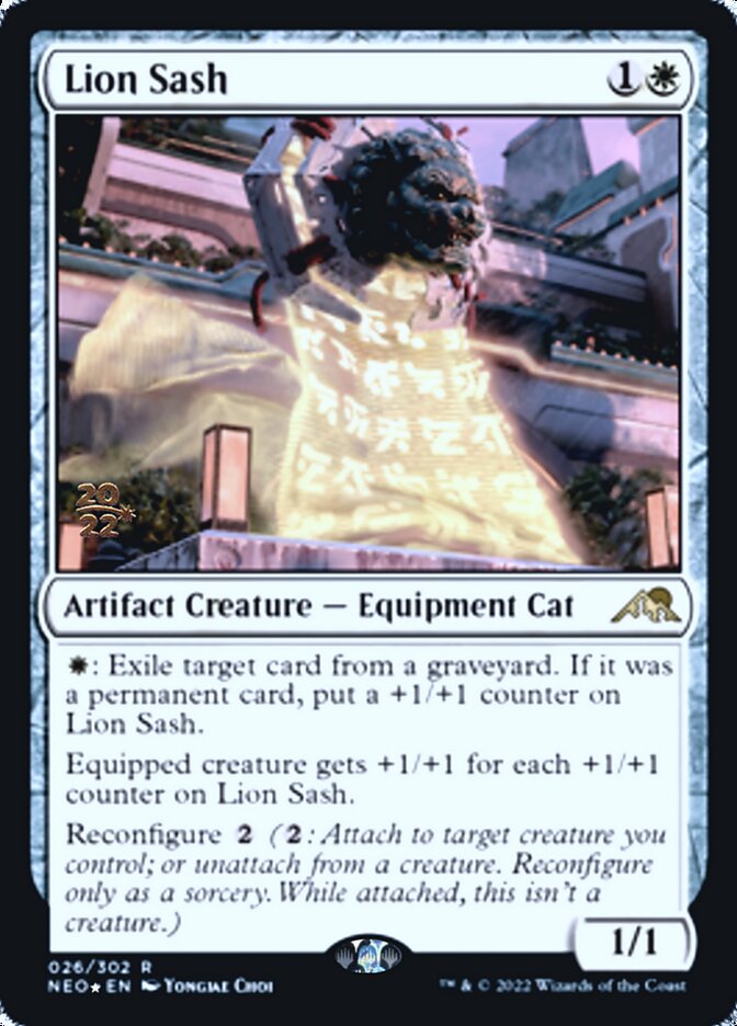 Lion Sash [Kamigawa: Neon Dynasty Prerelease Promos] | Mega City Incorporated