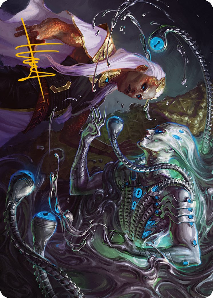 Mirage Mockery Art Card (Gold-Stamped Signature) [Phyrexia: All Will Be One Art Series] | Mega City Incorporated
