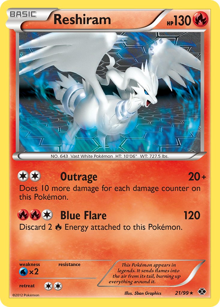 Reshiram (21/99) (Theme Deck Exclusive) [Black & White: Next Destinies] | Mega City Incorporated