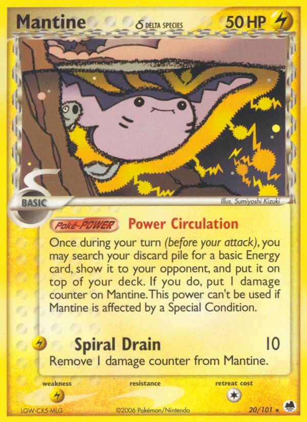 Mantine (20/101) (Delta Species) [EX: Dragon Frontiers] | Mega City Incorporated