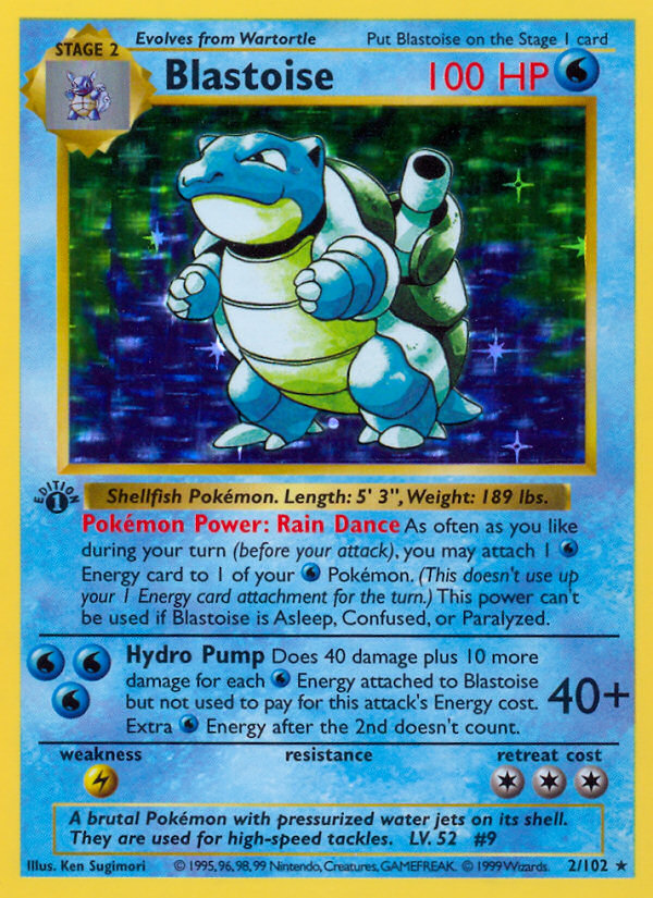 Blastoise (2/102) (Shadowless) [Base Set 1st Edition] | Mega City Incorporated