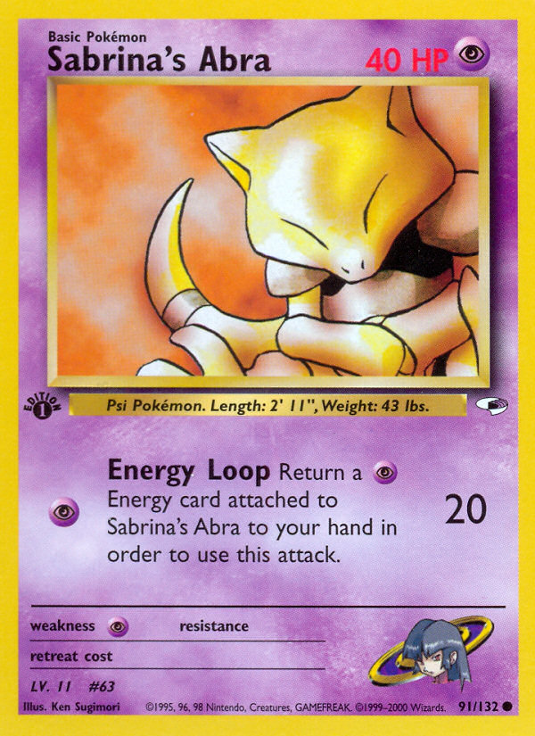 Sabrina's Abra (91/132) [Gym Heroes 1st Edition] | Mega City Incorporated