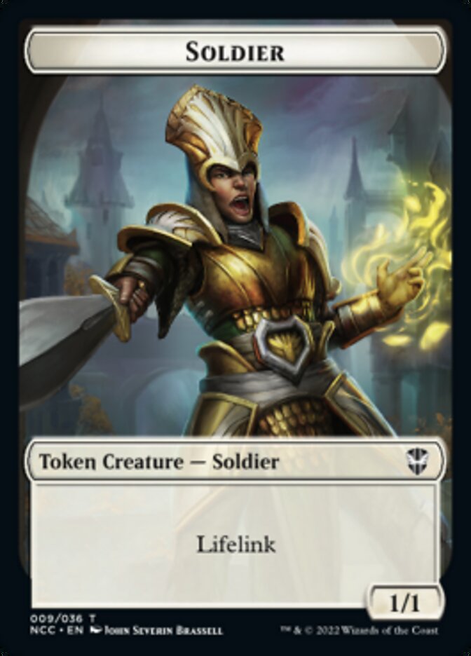 Soldier (09) // Cat Beast Double-sided Token [Streets of New Capenna Commander Tokens] | Mega City Incorporated