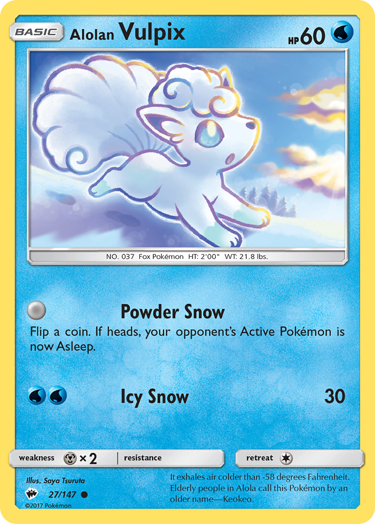 Alolan Vulpix (27/147) [Sun & Moon: Burning Shadows] | Mega City Incorporated