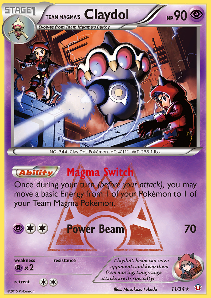 Team Magma's Claydol (11/34) [XY: Double Crisis] | Mega City Incorporated