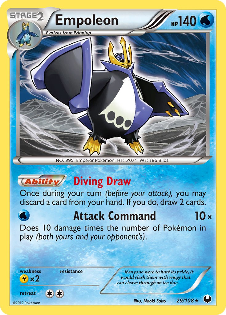 Empoleon (29/108) (Battle Arena Deck Exclusive) (Theme Deck Exclusive) [Black & White: Dark Explorers] | Mega City Incorporated