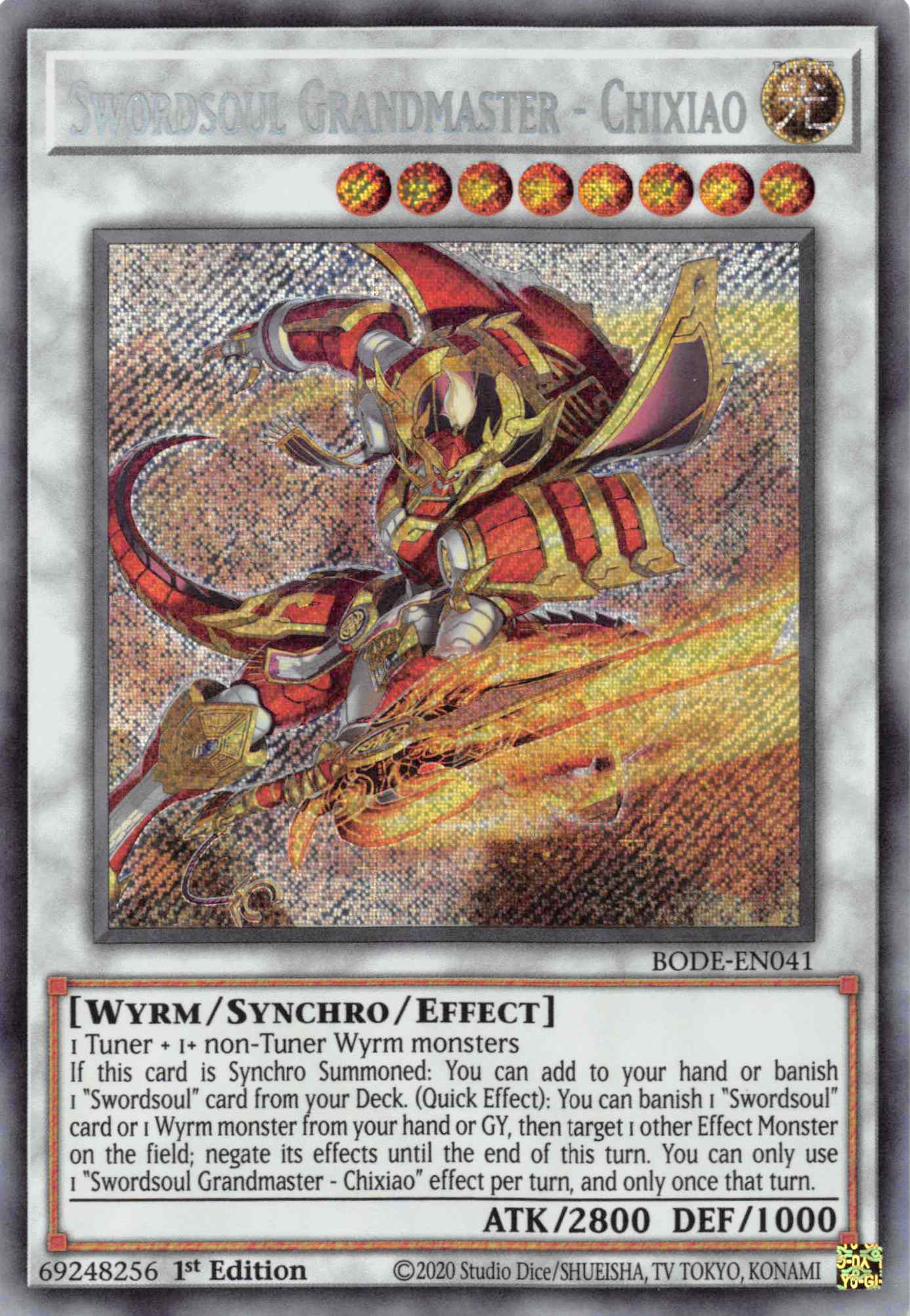 Swordsoul Grandmaster - Chixiao [BODE-EN041] Secret Rare | Mega City Incorporated