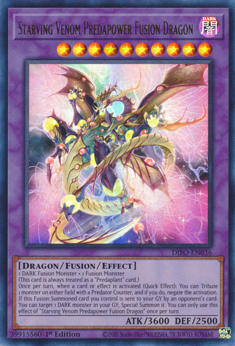 Starving Venom Predapower Fusion Dragon [DIFO-EN036] Ultra Rare | Mega City Incorporated