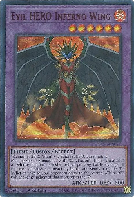 Evil HERO Inferno Wing (Red) [LDS3-EN027] Ultra Rare | Mega City Incorporated