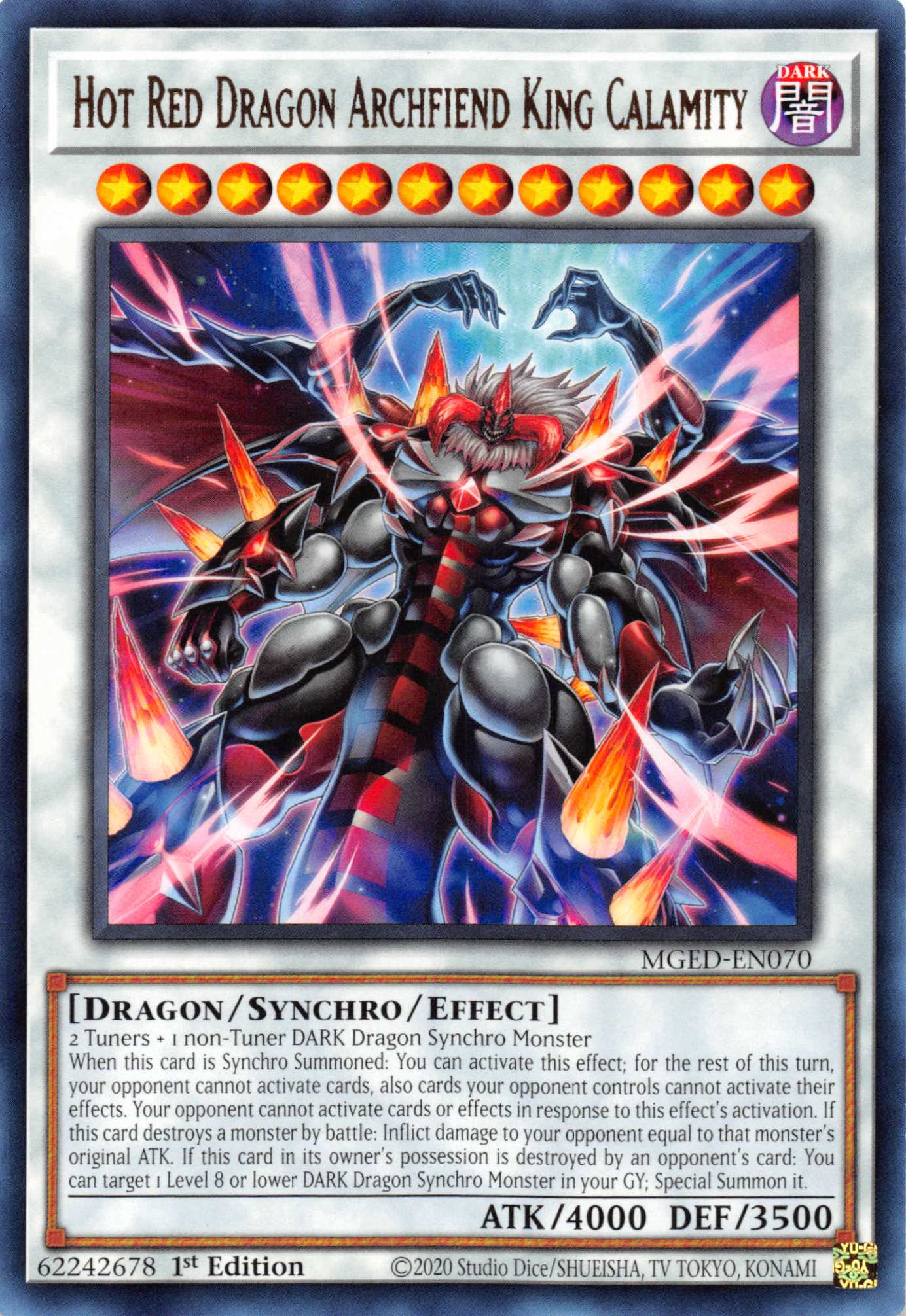 Hot Red Dragon Archfiend King Calamity [MGED-EN070] Rare | Mega City Incorporated