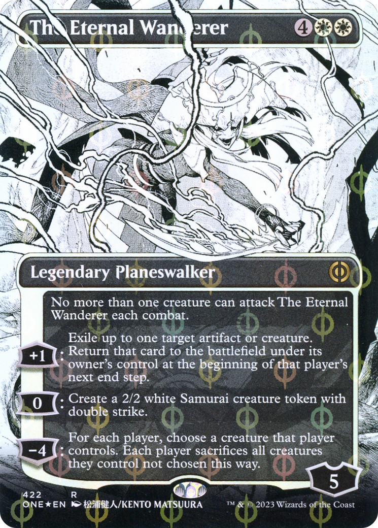 The Eternal Wanderer (Borderless Manga Step-and-Compleat Foil) [Phyrexia: All Will Be One] | Mega City Incorporated