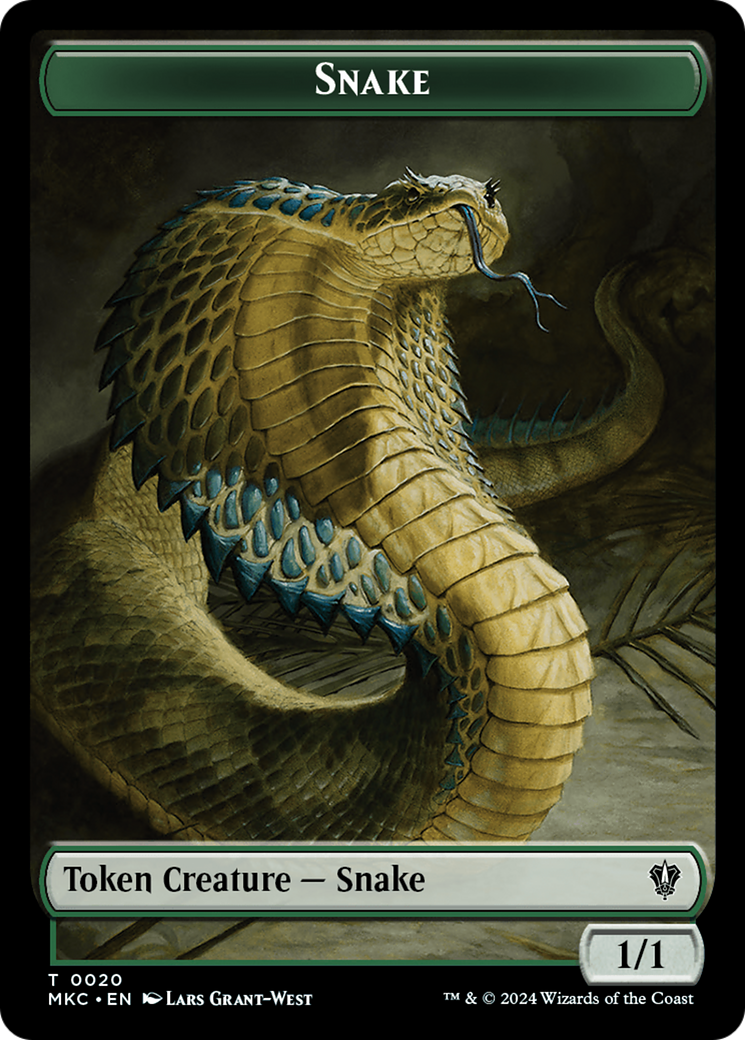 Snake // Morph Double-Sided Token [Murders at Karlov Manor Commander Tokens] | Mega City Incorporated