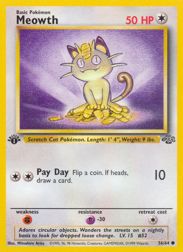 Meowth (56/64) [Jungle 1st Edition] | Mega City Incorporated