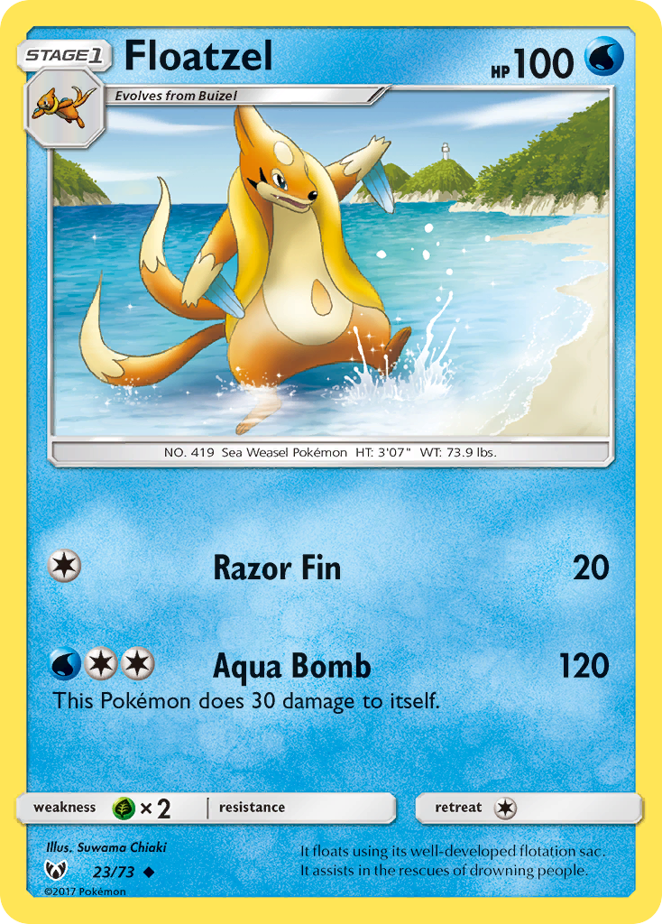 Floatzel (23/73) [Sun & Moon: Shining Legends] | Mega City Incorporated