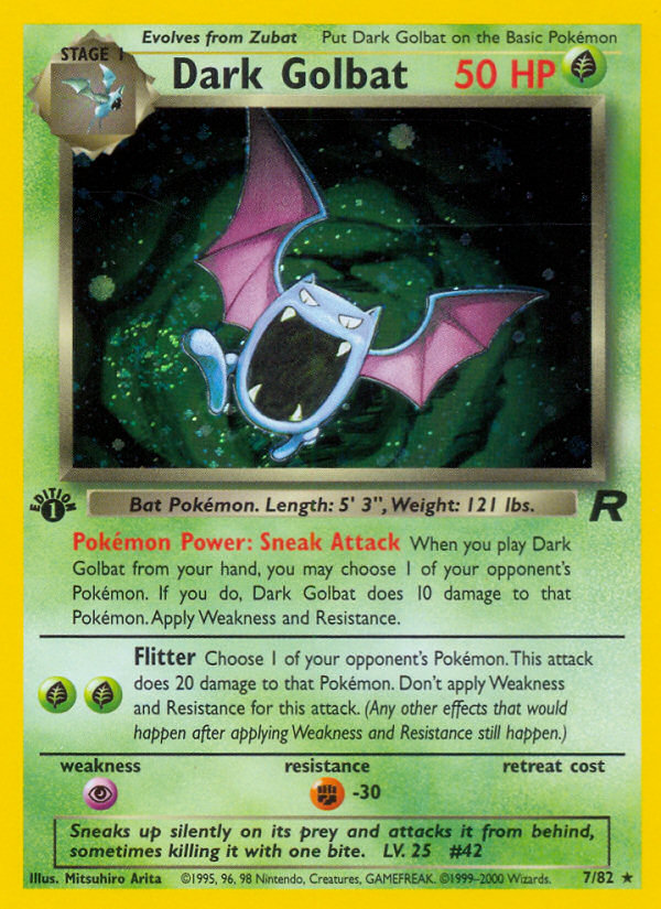 Dark Golbat (7/82) [Team Rocket 1st Edition] | Mega City Incorporated