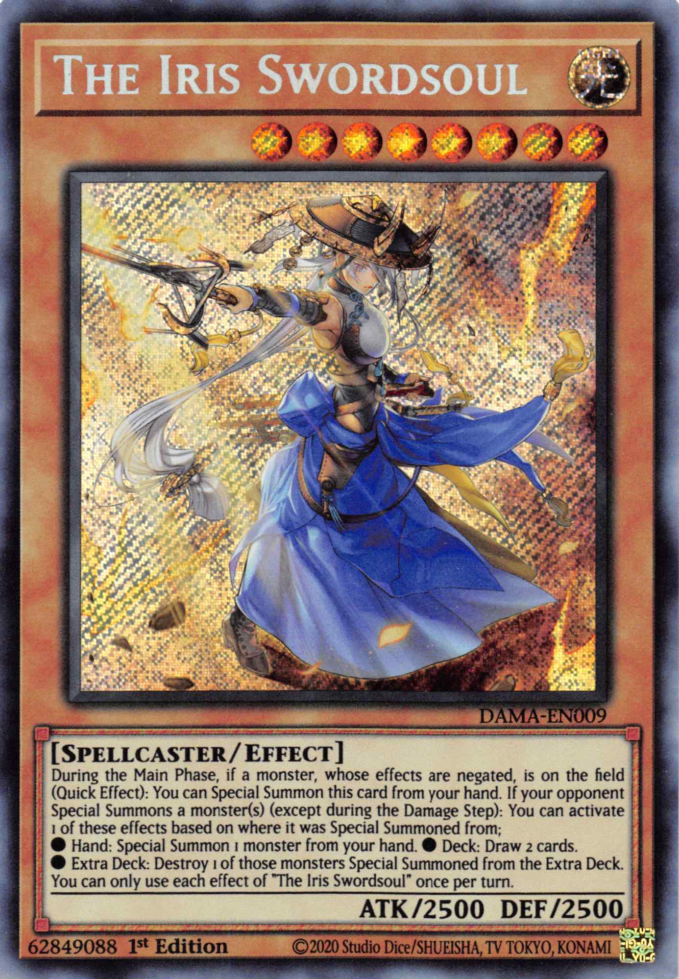 The Iris Swordsoul [DAMA-EN009] Secret Rare | Mega City Incorporated