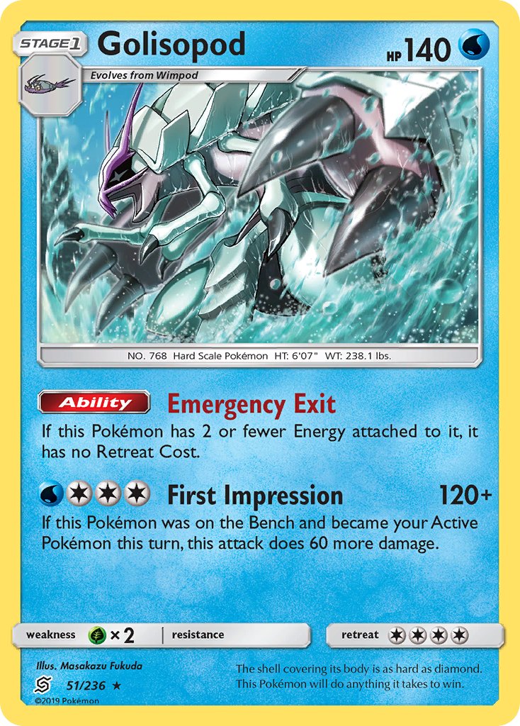 Golisopod (51/236) (Cosmos Holo) (Blister Exclusive) [Sun & Moon: Unified Minds] | Mega City Incorporated