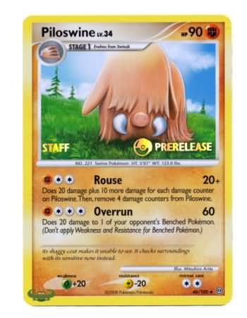 Piloswine (46/100) (Staff Prerelease Promo) [Nintendo: Black Star Promos] | Mega City Incorporated