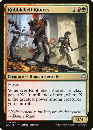 Rubblebelt Rioters [War of the Spark] | Mega City Incorporated