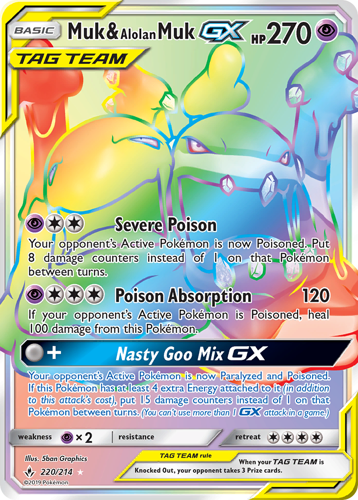 Muk & Alolan Muk GX (220/214) [Sun & Moon: Unbroken Bonds] | Mega City Incorporated