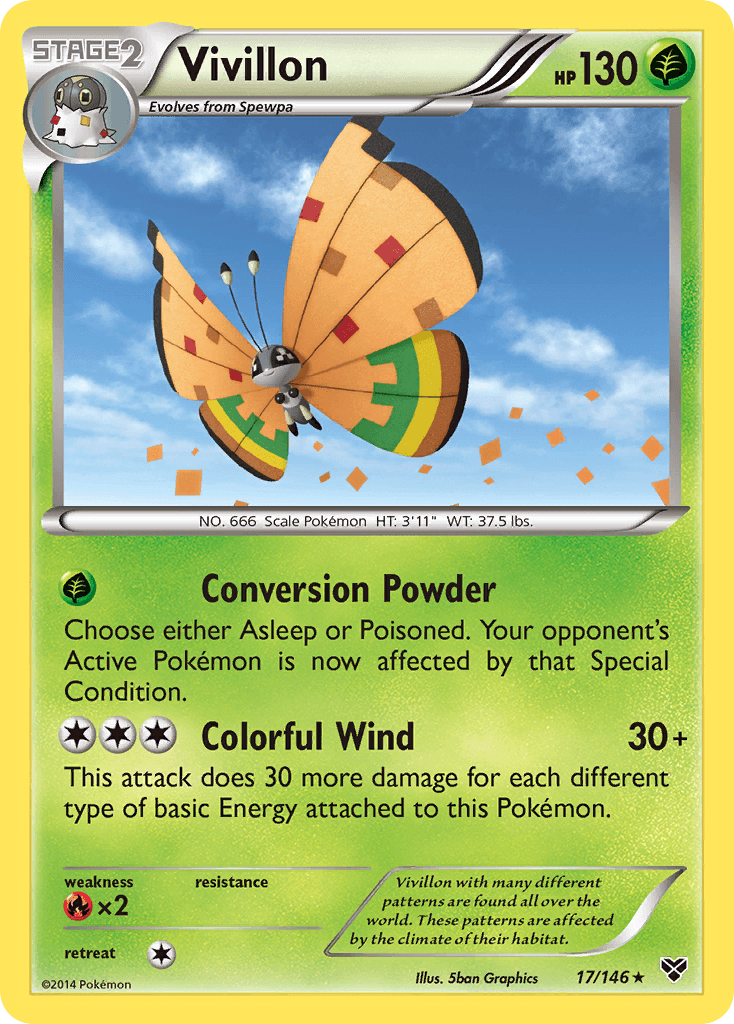 Vivillon (17/146) (High Plains Form/Orange Wings) [XY: Base Set] | Mega City Incorporated