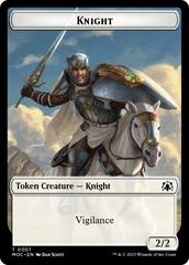 Knight (7) // Spirit (14) Double-Sided Token [March of the Machine Commander Tokens] | Mega City Incorporated