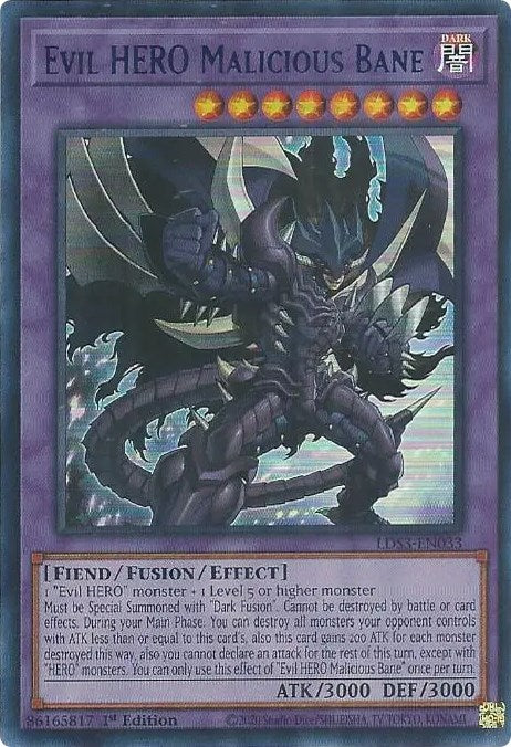 Evil HERO Malicious Bane (Blue) [LDS3-EN033] Ultra Rare | Mega City Incorporated