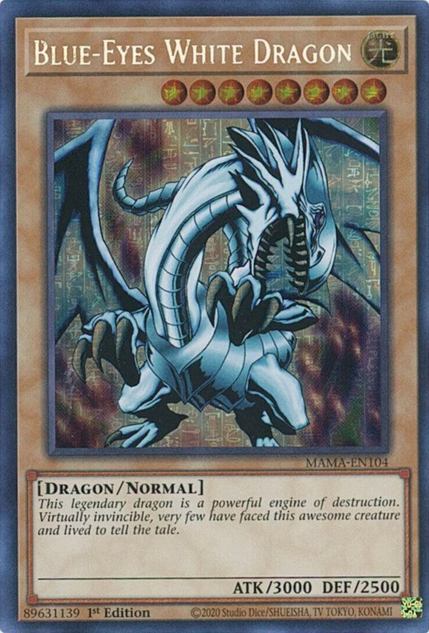 Blue-Eyes White Dragon [MAMA-EN104] Secret Pharaoh's Rare | Mega City Incorporated