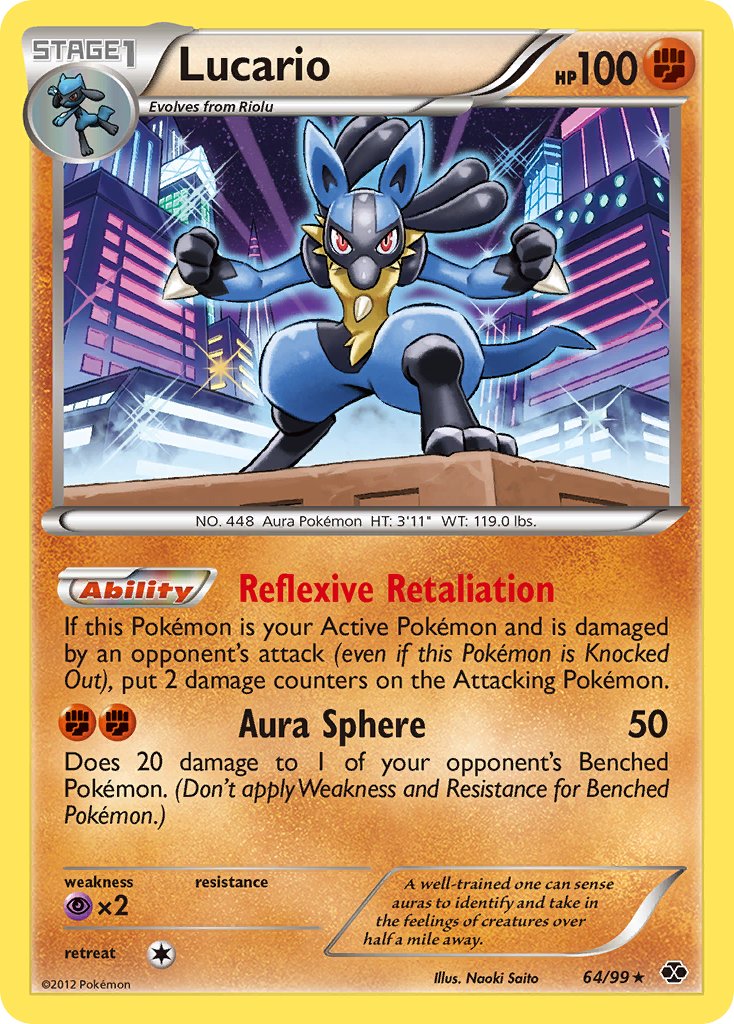 Lucario (64/99) (Cosmos Holo) (Blister Exclusive) [Black & White: Next Destinies] | Mega City Incorporated