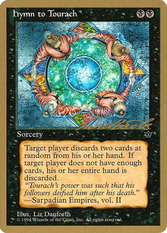 Hymn to Tourach (Circle) (Leon Lindback) [Pro Tour Collector Set] | Mega City Incorporated