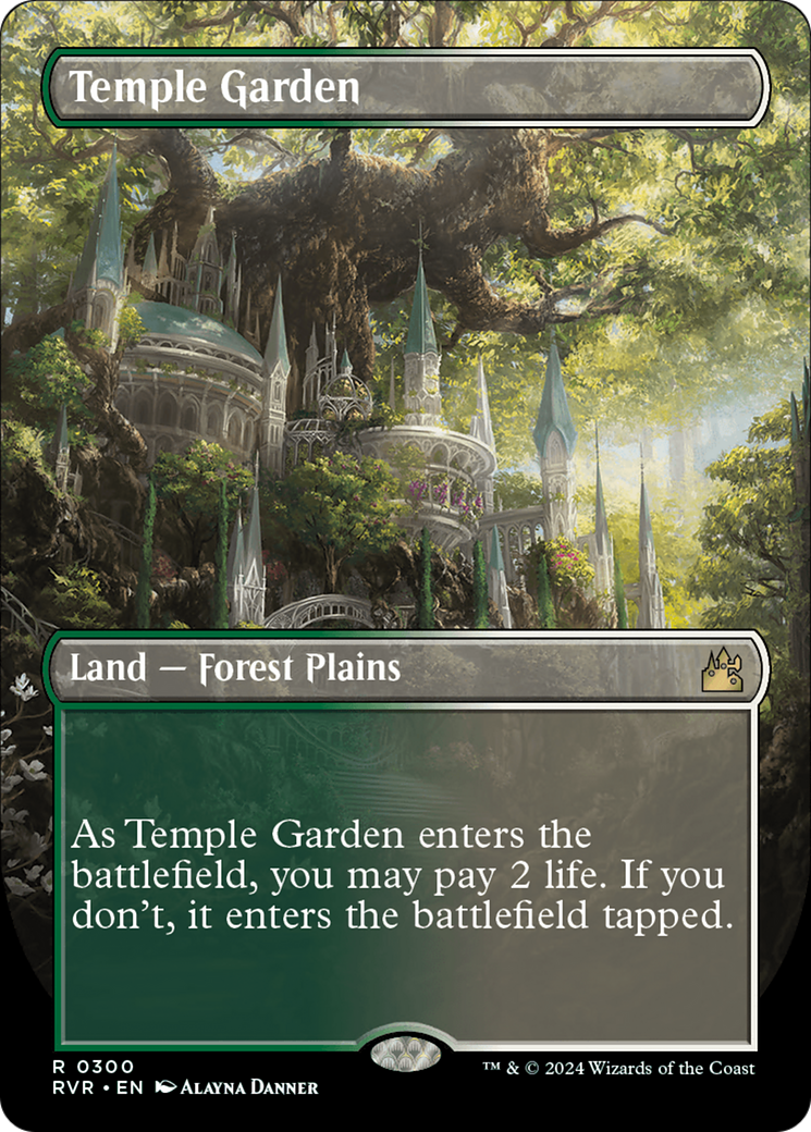 Temple Garden (Borderless) [Ravnica Remastered] | Mega City Incorporated