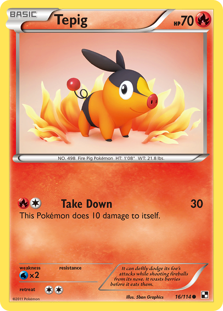 Tepig (16/114) [Black & White: Base Set] | Mega City Incorporated