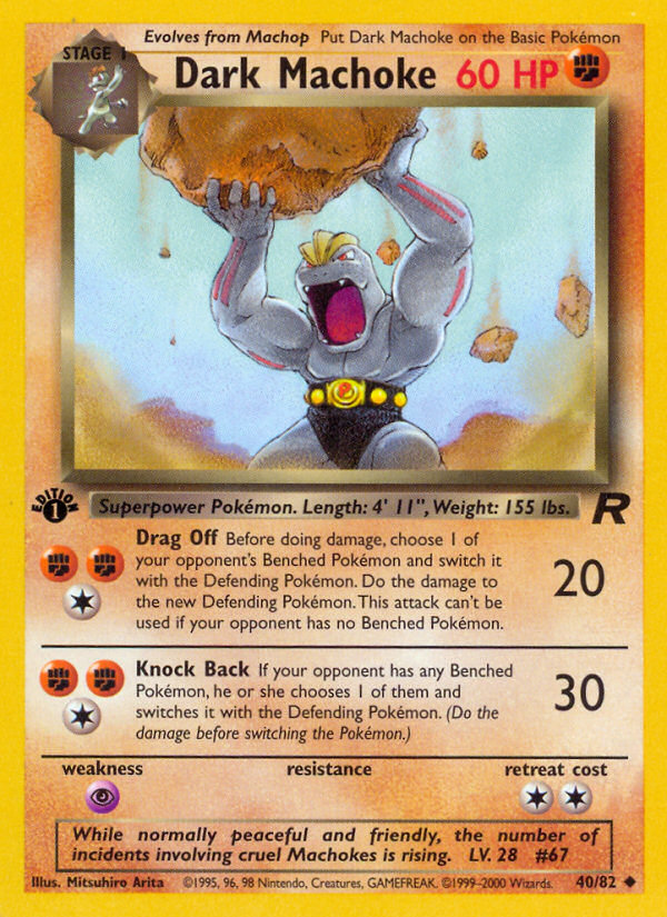 Dark Machoke (40/82) [Team Rocket 1st Edition] | Mega City Incorporated