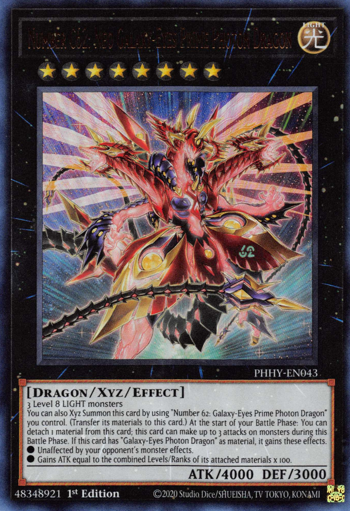 Number C62: Neo Galaxy-Eyes Prime Photon Dragon [PHHY-EN043] Ultra Rare | Mega City Incorporated