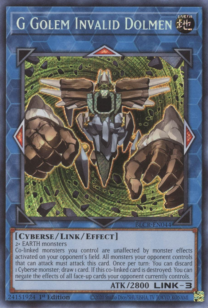 G Golem Invalid Dolmen [BLCR-EN044] Secret Rare | Mega City Incorporated