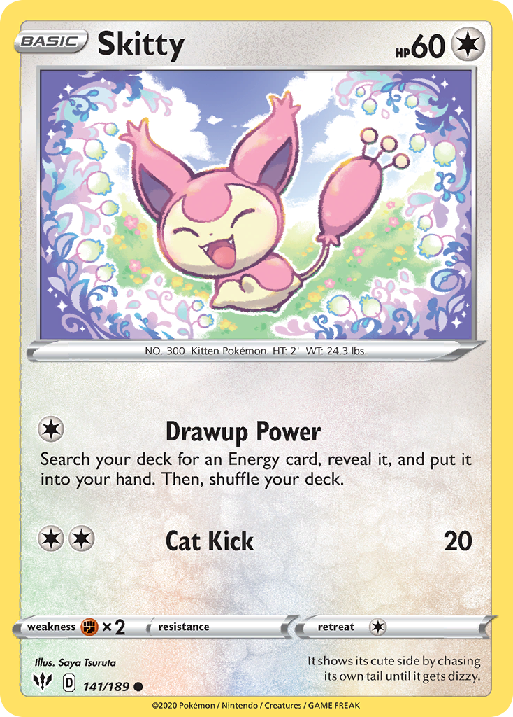 Skitty (141/189) [Sword & Shield: Darkness Ablaze] | Mega City Incorporated