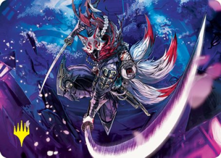 Blade-Blizzard Kitsune Art Card (Gold-Stamped Signature) [Kamigawa: Neon Dynasty Art Series] | Mega City Incorporated