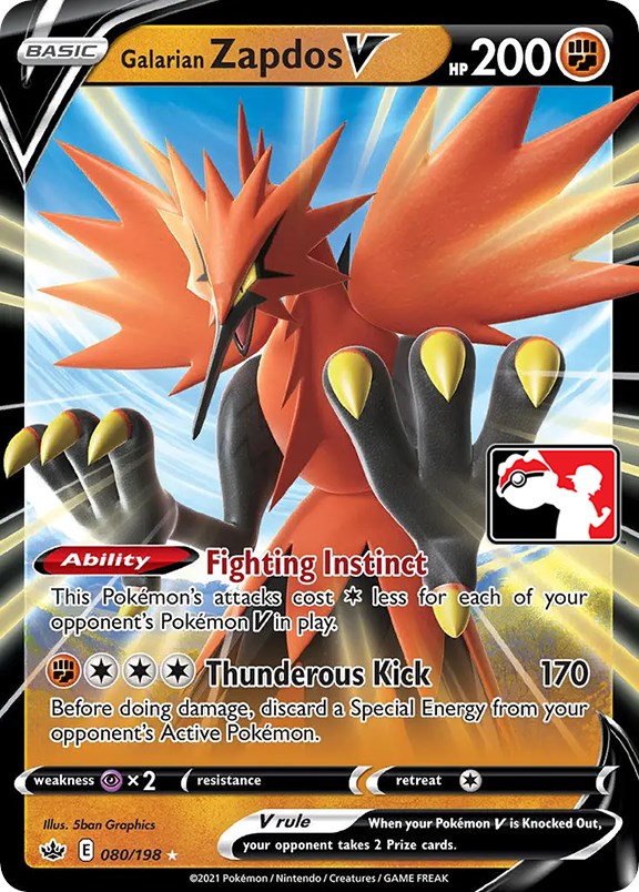 Galarian Zapdos V (080/198) [Prize Pack Series One] | Mega City Incorporated