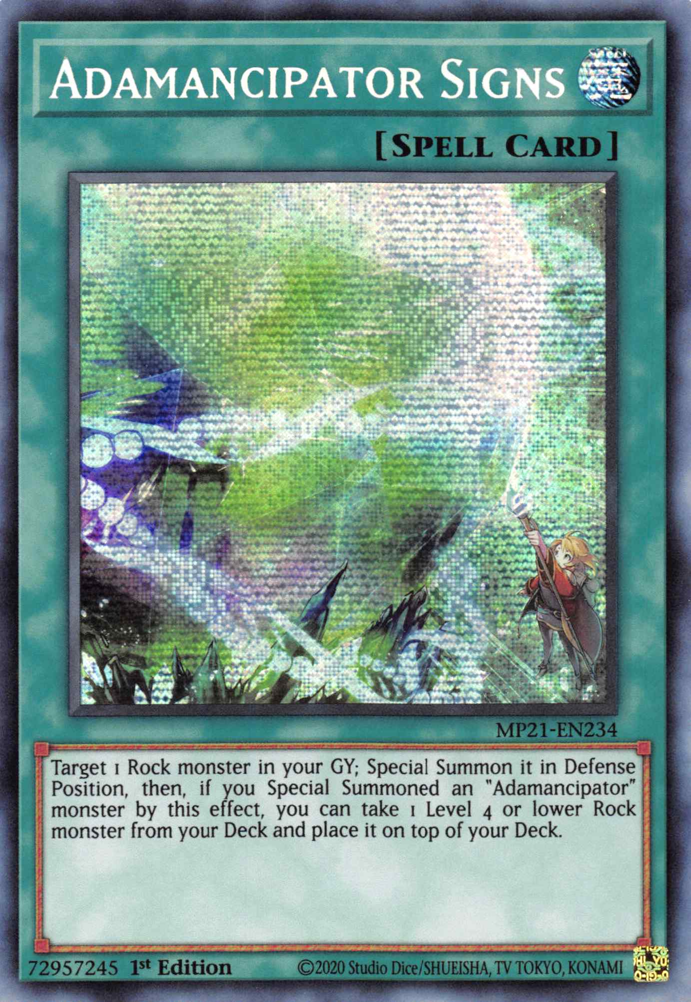 Adamancipator Signs [MP21-EN234] Prismatic Secret Rare | Mega City Incorporated