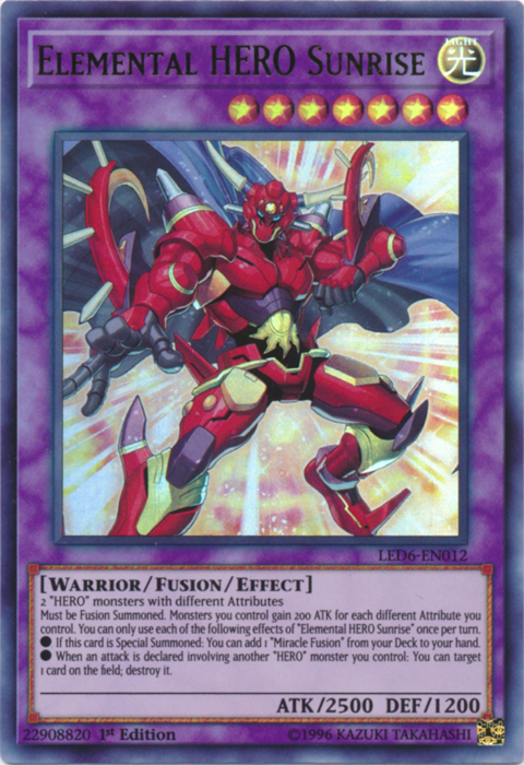 Elemental Hero Sunrise [LED6-EN012] Ultra Rare | Mega City Incorporated