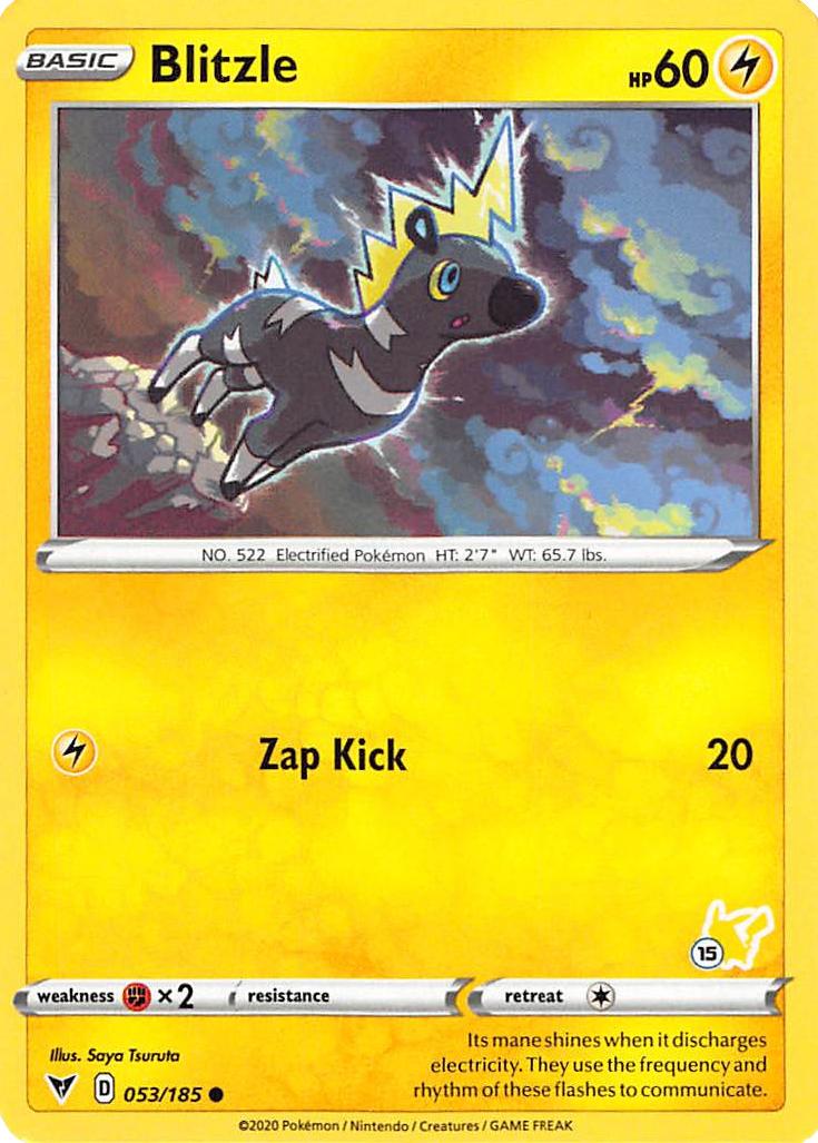 Blitzle (053/185) (Pikachu Stamp #15) [Battle Academy 2022] | Mega City Incorporated