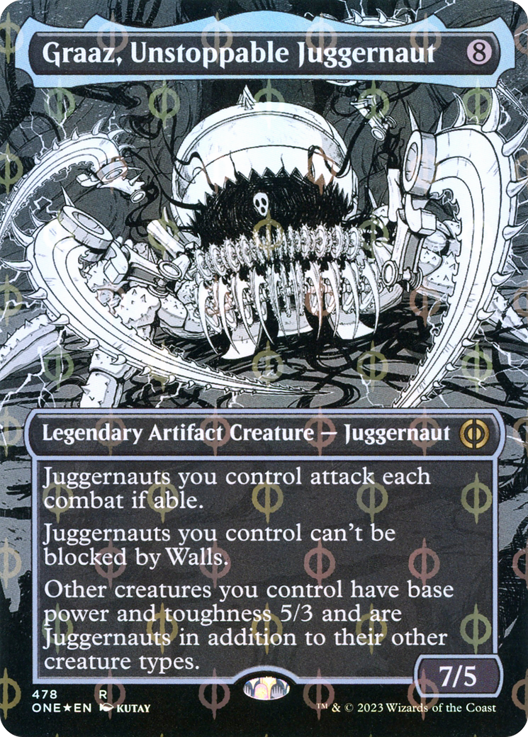 Graaz, Unstoppable Juggernaut (Borderless Manga Step-and-Compleat Foil) [Phyrexia: All Will Be One] | Mega City Incorporated