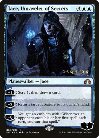 Jace, Unraveler of Secrets [Shadows over Innistrad Promos] | Mega City Incorporated