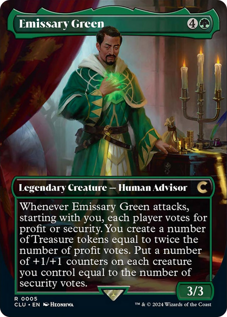 Emissary Green (Borderless) [Ravnica: Clue Edition] | Mega City Incorporated