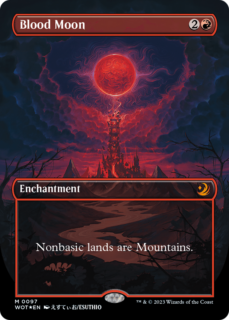 Blood Moon (Anime Borderless) (Confetti Foil) [Wilds of Eldraine: Enchanting Tales] | Mega City Incorporated