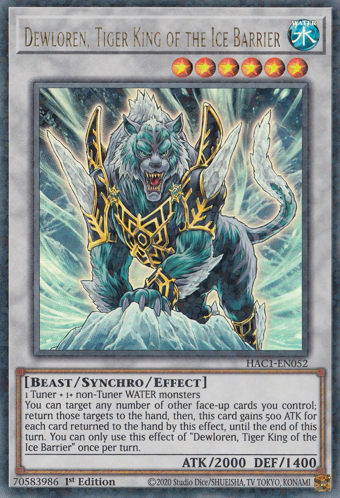 Dewloren, Tiger King of the Ice Barrier (Duel Terminal) [HAC1-EN052] Parallel Rare | Mega City Incorporated